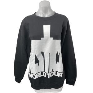 Justin Bieber Justice World Tour Black White Long Sleeve Concert Sweatshirt L